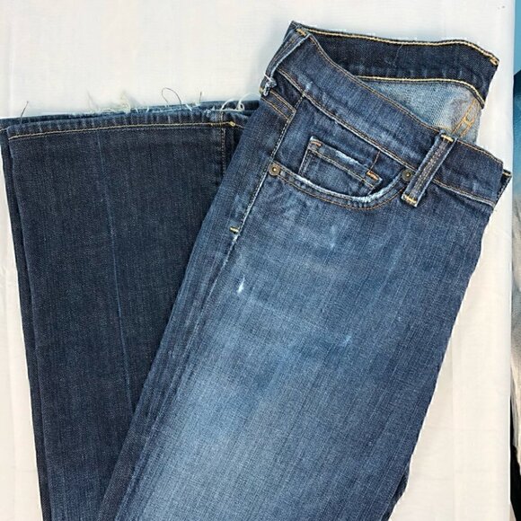 Citizens of Humanity Made in USA Women’s 29 Bootcut Blue Fringe Jeans - Picture 2 of 8